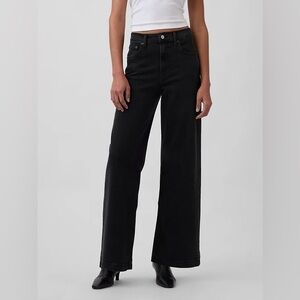 GAP Jeans High Rise Wide-Leg Color Black
